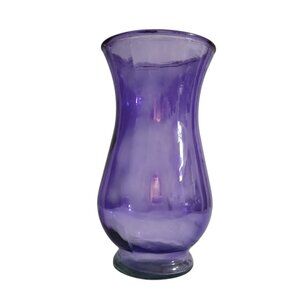 Purple Bulbous Glass Flower Vase